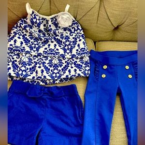 Janie and Jack Girls size 5 outfit. Top, shorts and pants.
